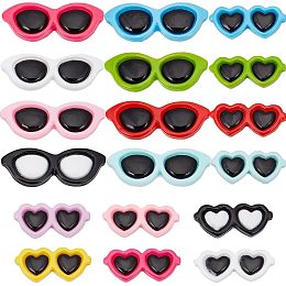 SUNNYCLUE 1 Box 60Pcs Small Sunglasses Charms Mini Sunglasses Crafts Resin Cabochons Summer Ocean Beach Flatback Mini Sunglasses for Crafts Embellishments Scrapbooking Cell Phone Case DIY Supplies