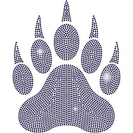 SUPERDANT Iron on Rhinestones Heat Transfer Decal Bear Paw Purple Boy's T-Shirt Crystal Heat Transfer Hot Fix Stickers Bling Crystal Iron on Decor for DIY Art Craft Clothing