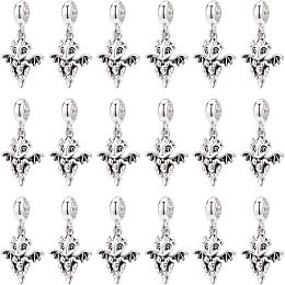 CHGCRAFT 36Pcs Dragon Dangle Charm Tibetan Dragon Pendants Style Alloy European Dangle Charms Large Hole Pendants for Necklace Bracelet Jewelry Making and Crafting, Antique Silver