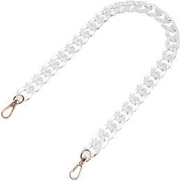 ARRICRAFT 24 Inch Acrylic Bag Chain Resin Clear Purse Chain Handbag Chain Strap Shoulder Bag Chain Replacement Flat Chain Strap Bag Decorative Chain Purse Making Supplies