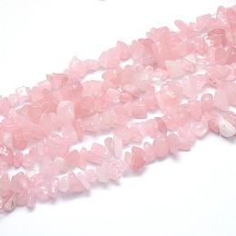 Honeyhandy Natural Rose Quartz Beads Strands, Chips, 8~20x8~18mm, Hole: 1mm, about 31.5 inch