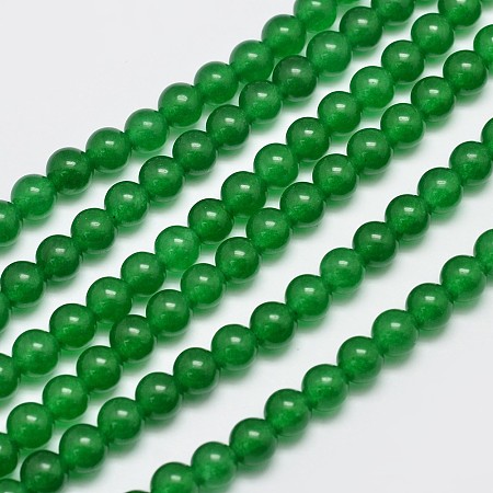 Arricraft Natural & Dyed Malaysia Jade Bead Strands, Round, Green, 6mm, Hole: 0.8mm, about 64pcs/strand, 15 inches