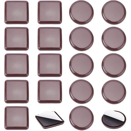 NBEADS 20 Pcs Square & Flat Round Self-Stick Furniture Glides, Furniture Sliders Furniture Moving Kit Heavy Moving Pads Reusable Felt Movers Chair Coasters for Carpets, Tile Floors, Hardwood Floors