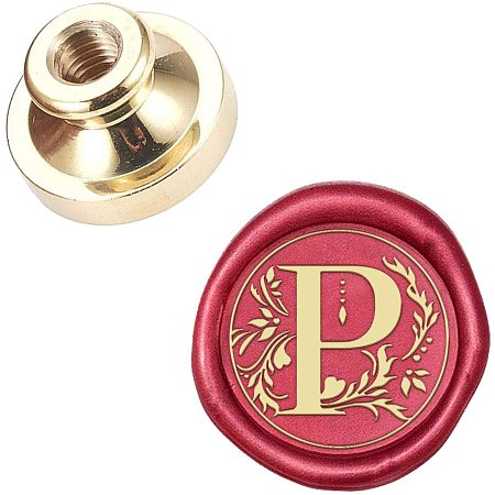 CRASPIRE Wax Seal Stamp Head Letter P Removable Sealing Brass Stamp Head Alphabet Letter Initial for Creative Gift Envelopes Invitations Cards Wedding Party Thanksgiving Christmas Halloween Decoration