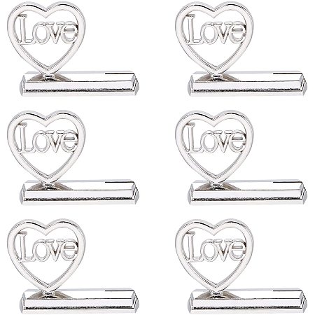 AHANDMAKER Name Place Card Holder, Cute Table Number Holders with Word Love, Heart Table Card Holder for Table Picture Stands, Wedding Decoration, Anniversary Party