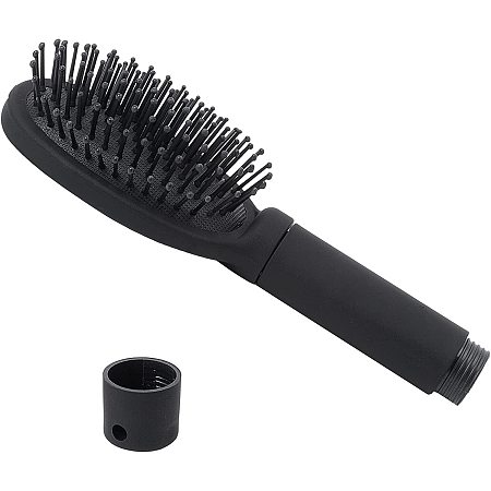 GORGECRAFT Diversion Safe Hair Brush Black Hair Brush with Hidden Compartment Portable Hairbrush Comb Diversion Stash Can Hiding Storage with Removable Lid for Hiding Money Jewelry Valuables Travel