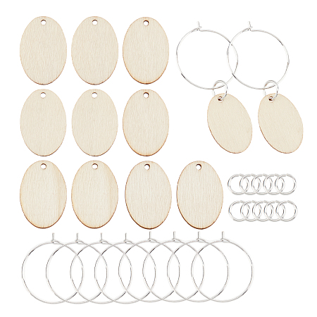 SUNNYCLUE 1 Box 70Pcs Wine Glass Charms Oval Tags Wooden Wine Glass Identifiers Markers Drink Marker Tags for Jewelry Making Dinner Party Champagne Wedding Valentines Day Party Favor Decorations