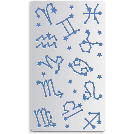 BENECREAT 4x7 Inch Stars Constellation Metal Stencils for Wood carving, Drawings and Woodburning, Engraving and Scrapbooking Project