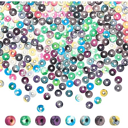 NBEADS 240 Pcs Natural Ore Beads, 6mm Heishi Disc Beads Strands Flat Round Stone Loose Beads Natural Gemstone Beads for DIY Choker Bracelets Necklaces Jewelry Craft Making
