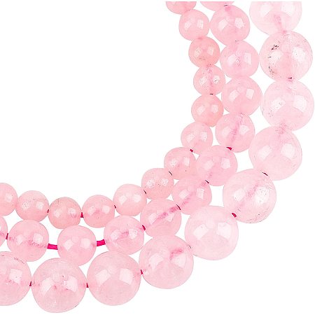 OLYCRAFT 147PCS Natural Rose Quartz Beads Pink Crystal Bead 6mm 8mm 10mm Nature Jasper Beads Round Loose Energy Stone for Bracelet Necklace Jewelry Making