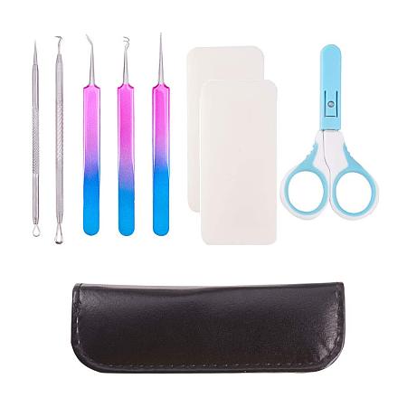 BENECREAT 8PCS Stainless Steel Precision Craft Vinyl Weeding Tools with PU Leather Bag for Silhouettes, Paper Craft Making and More