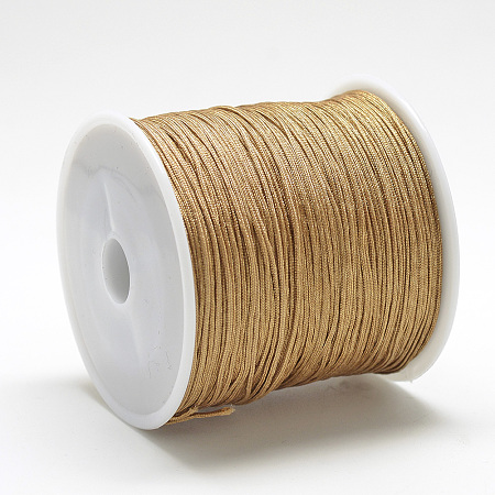 Honeyhandy Nylon Thread, Chinese Knotting Cord, Dark Goldenrod, 0.8mm, about 109.36 yards(100m)/roll