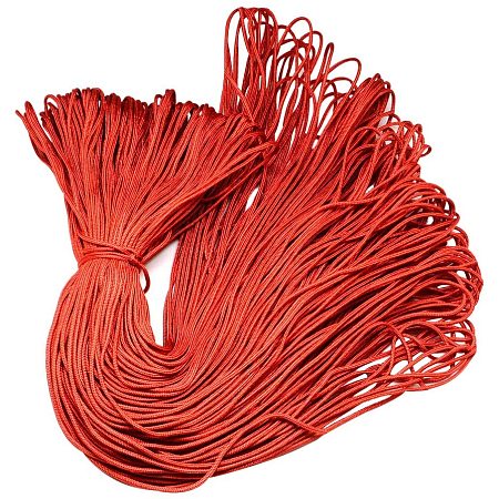 Pandahall Elite About 100m 2mm Parachute Rope Paracord Polyester Ropes Spandex Accessory Cord Rope Multipurpose for Bracelets Making（Red）