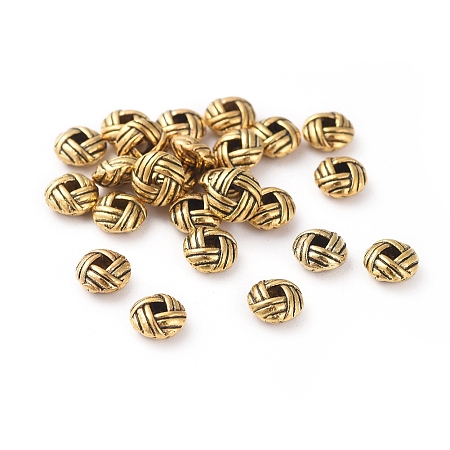 Honeyhandy Tibetan Style Spacer Beads, Lead Free & Cadmium Free, Donut, Antique Golden Color, Size: about 6mm in diameter, 3.2mm thick, hole: 1.5mm