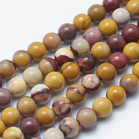 ARRICRAFT Natural Mookaite Beads Strands, Round, 8mm, Hole: 2mm, about 48pcs/strand, 15.3 inches