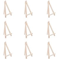 Arricraft 15 pcs 6.5 Inch Natural Mini Wood Tripod Easel Photo Painting Display Stand Painting Easels Art Easel Set for School Class