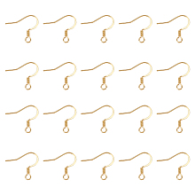 Unicraftale 304 Stainless Steel French Earring Hooks, Flat Earring Hooks, Ear Wire, with Loop, Golden, 15x19x2mm, Hole: 2mm, Pin: 0.7mm; 100pcs/box