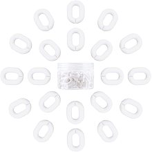 Gorgecraft Acrylic Linking Rings, Quick Link Connectors, For Jewelry Chains Making, Oval, White, 19x14x4.5mm, Hole: 11x5.5mm; 100pcs/box