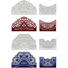 GLOBLELAND 4pcs Metal Lace Dorder Cutting Dies Stencils for DIY Scrapbooking Album Decorative Wedding Invitation Card Making