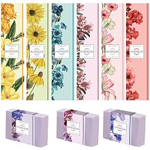 PandaHall Elite 9 Styles Floral Wrap Label Tape, 90pcs Flower Soap Paper Wrapper Vertical Tags Sleeves Covers Crafts Tape Band Label for Handmade Soap Lotion Bars Bath Gift Wrapping, 8.5x1.9 inch