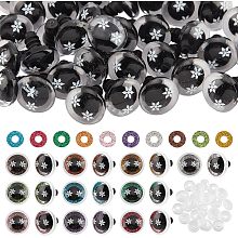 PandaHall Elite 40 Sets Safety Eyes 10 Colors Glitter Craft Eyes Snowflake Resin Eyes Stuffed Crochet Eyes Kawaii Eyes with Washers for Teddy Bear, Amigurumi Craft, Puppet, Plush Animal Making