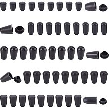 Pandahall 150pcs 5 Sizes Cord Lock Stopper, Bell End Stopper Black Cone Plastic Cord End Nylon Detachable Cap Cord Cord Rope Fastener Ends for Lanyard Clothes Backpack Bag