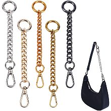 ARRICRAFT 5 Colors Mini Purse Chain, 6.6 inch Purse Strap Extender DIY Metal Flat Chain Purse Chain Handle with Metal Buckles, Shoulder Bag Clutches Strap Extender Supplies, Handbag Chains Accessories