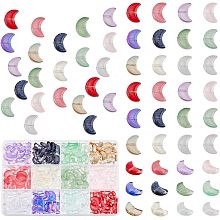 PandaHall Elite 240Pcs Moon Crescent Beads, Glass, 12 Colors, 14x9.5x5mm, for Jewelry Making and DIY Craft Accessories