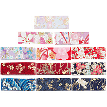 GORGECRAFT 12 Colors 12 Yards Floral Cotton Ribbon Japanese Kimono Style Single Printed 1-1/2 inch Width Trimming Fabric for DIY Handmade Sewing Crafts Hair Bow Headwear Gift Wrapping Accessories