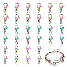 CHGCRAFT 60Pcs 3Sizes Rainbow Color Lobster Claw 304 Stainless Steel Clasps Lobster Claw Clasps with Open Jump Rings Kit for Earring Bracelet Necklace