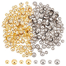 UNICRAFTALE About 400Pcs 2 Colors Apetalous Flower Bead Caps 4~6mm 304 Stainless Steel Spacer Bead Caps Metal Bead End Caps Spacers Flower Caps for Bracelet Necklace Jewelry Making