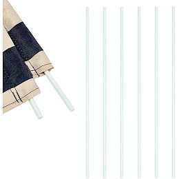 AHANDMAKER 6 Pcs Director Chair Replacement Fiberglass Round Sticks, Universal Glass Cylinder Sticks Fiberglass Rod for Director Chair Canvas Flag Umbrella Kite Plant Stake,14.96x0.24inch