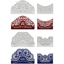 GLOBLELAND 4pcs Metal Lace Dorder Cutting Dies Stencils for DIY Scrapbooking Album Decorative Wedding Invitation Card Making