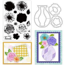  BENECREAT Flower Tulip Matte Metal Stencils