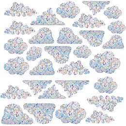 GORGECRAFT 30PCS Cloud Window Clings Anti Collision Rainbow Window Glass Alert Prism Decals for Birds Strike Non Adhesive Vinyl Film Home Decorations Sliding Doors Windows Glass Suncatcher