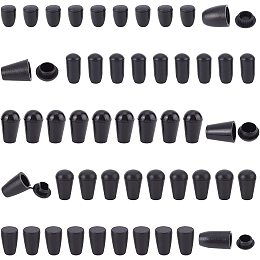 Pandahall 150pcs 5 Sizes Cord Lock Stopper, Bell End Stopper Black Cone Plastic Cord End Nylon Detachable Cap Cord Cord Rope Fastener Ends for Lanyard Clothes Backpack Bag