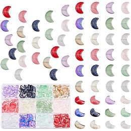 PandaHall Elite 240Pcs Moon Crescent Beads, Glass, 12 Colors, 14x9.5x5mm, for Jewelry Making and DIY Craft Accessories