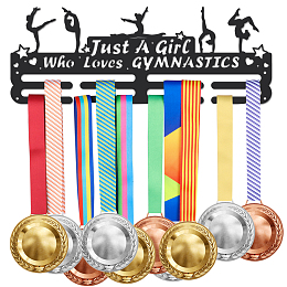 SUPERDANT Sports Theme Iron Medal Hanger Holder Display Wall Rack, with Screws, Gymnastics Pattern, 150x400mm