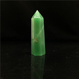 Honeyhandy Point Tower Natural Green Aventurine Home Display Decoration, Healing Stone Wands, for Reiki Chakra Meditation Therapy Decos, Hexagon Prism, 50~60mm