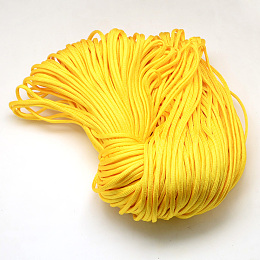 Honeyhandy 7 Inner Cores Polyester & Spandex Cord Ropes, Solid Color, for Rope Bracelets Making, Gold, 4~5mm, about 109.36 yards(100m)/bundle, 420~500g/bundle