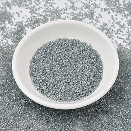 MIYUKI&reg Delica Beads, Cylinder, Japanese Seed Beads, 11/0, (DB1770) Sparkling Pewter Lined Opal AB, 1.3x1.6mm, Hole: 0.8mm; about 2000pcs/10g