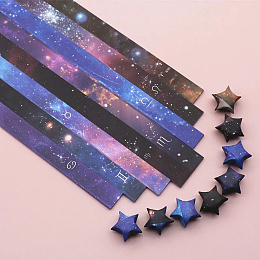 8 Styles Lucky Star Origami Paper, Folding Paper, Constellation Pattern, 250x12mm, 136 sheets/set