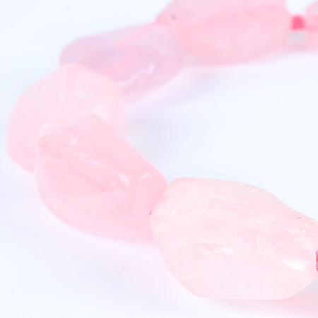 Arricraft Natural Gemstone Rose Quartz Nuggets Bead Strands, 22~38x15~30x8~20mm, Hole: 2mm, about 10~17pcs/strand, 16.54 inches