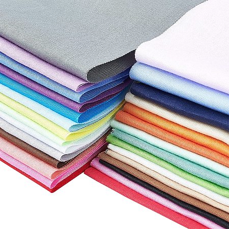FINGERINSPIRE 30 Pcs Multi-Colors Cotton Craft Fabric 10x8inches/25x20cm Quilting Squares Bundles Pure Cotton Precut Twill Solid Assorted Fabrics for Craft Patchwork DIY Sewing