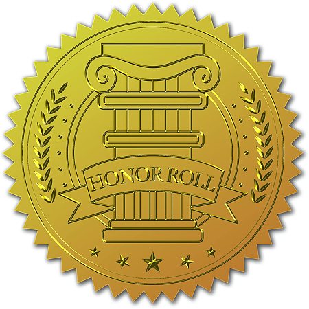 CRASPIRE 100pcs Gold Foil Certificate Seals Honor Roll Embossed Gold Certificate Seals 2