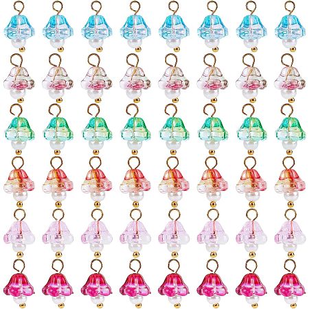 SUNNYCLUE 1 Box 120Pcs Mushroom Charms Glass Mushroom Charm 3D Mushrooms Charm Bulk Electroplate Glass Charms for Jewelry Making Charm Imitation Pearl Beads Earrings Necklace Bracelet DIY Supplies