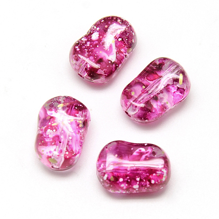 Arricraft Spray Painted Acrylic Beads, Camellia, 16.5x11.5x8mm, Hole: 1.5mm; about 500pcs/500g
