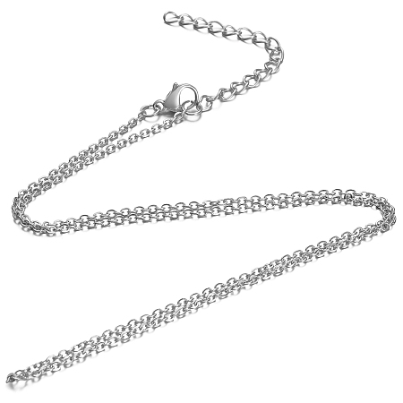 Honeyhandy 304 Stainless Steel Cable Chain Necklace, with Lobster Claw Clasps, Stainless Steel Color, 27.5 inch(70cm), 1.6mm