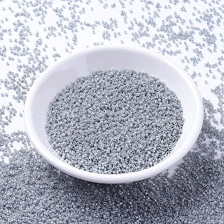 MIYUKI® Delica Beads, Cylinder, Japanese Seed Beads, 11/0, (DB1570) Opaque Ghost Gray Luster, 1.3x1.6mm, Hole: 0.8mm; about 2000pcs/10g