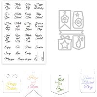GLOBLELAND Gift Tags Cutting Dies and Silicone Clear Stamps Set with Have a Great Day for Card Making DIY Scrapbooking Photo Album Invitation Greeting Cards Decor Paper Craft
